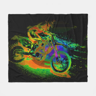 Rennen Sie ins Finish! - Motocross Racer Fleecedecke