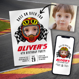 Rennen über Foto Geburtstagsparty Einladung