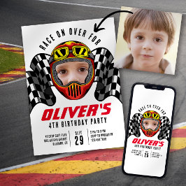 Rennen über Foto Geburtstagsparty Einladung