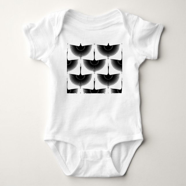 Renner Crane: Orientales Vogelmuster Baby Strampler (Vorderseite)