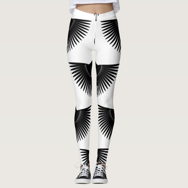 Renner Crane: Orientales Vogelmuster Leggings (Vorderseite)