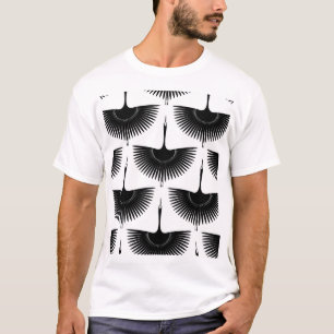 Renner Crane: Orientales Vogelmuster T-Shirt