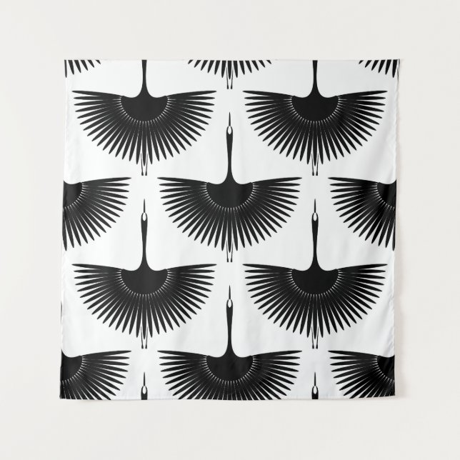 Renner Crane: Orientales Vogelmuster Wandteppich (Vorderseite)