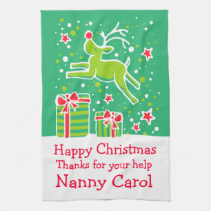 Rennes de Noël ajouter un message serviette de cui