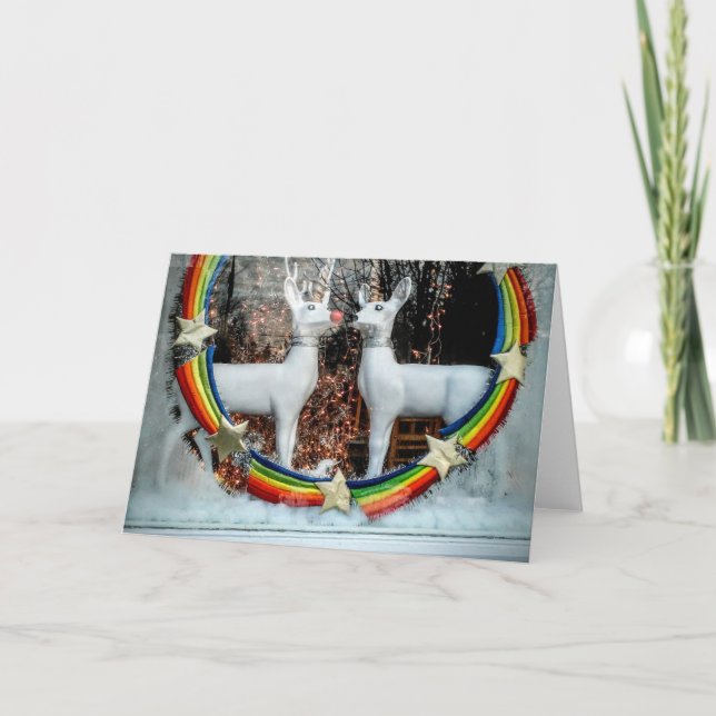 Rennes de Noël Carte de vacances pliée (Devant)