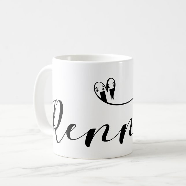 Rennes Flag in Heart, Roazhon Bretagne Kaffeetasse (Vorderseite Links)
