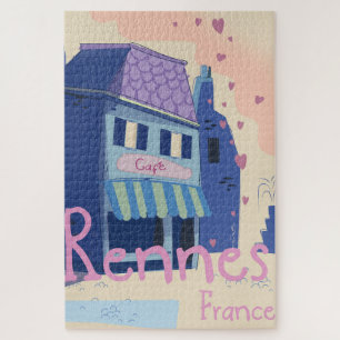 Rennes Frankreich Vintage-Cartoon