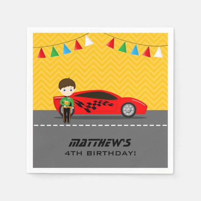 Rennfahrer Serviette (Vorderseite)