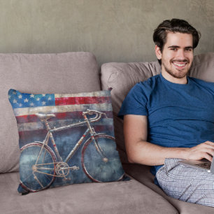 Rennfahrrad im Hintergrund der Acryl-amerikanische Kissen