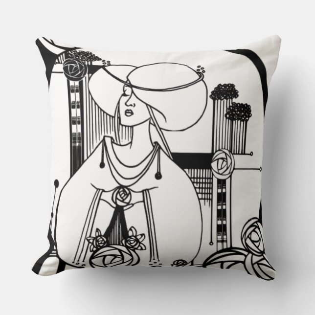 Rennie MacKintosh inspiriert Kissen (Vorderseite)