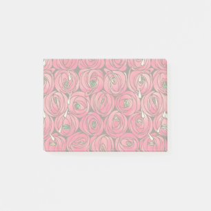 Rennie Mackintosh Rose Art Nouveau Blumenmuster Post-it Klebezettel