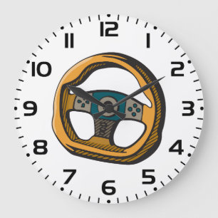 Rennlenkrad-Controller für Gamer Große Wanduhr