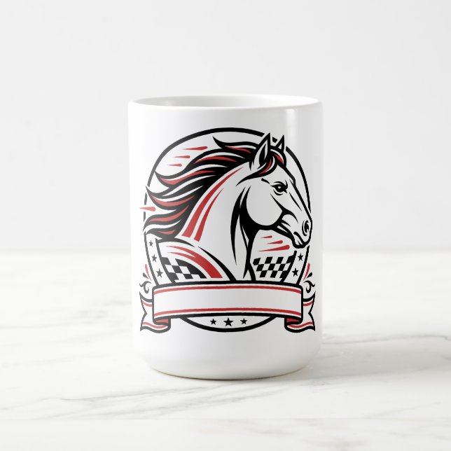 Rennpferd mit roten Akzenten  Kaffeetasse (Mittel)