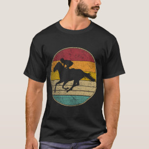 Rennpferd-Rennen Vintage-Distressed-Retro-Stil S T-Shirt