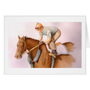 Rennpferd und Jockey