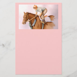 Rennpferd und Jockey Briefpapier
