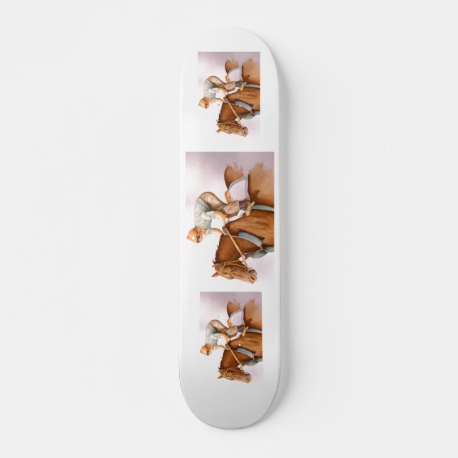Rennpferd und Jockey Skateboard (Vorne)