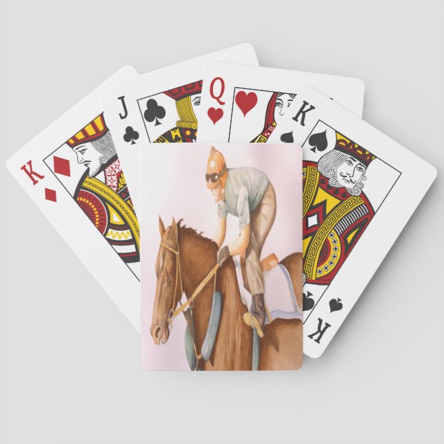 Rennpferd und Jockey Spielkarten (Rückseite)