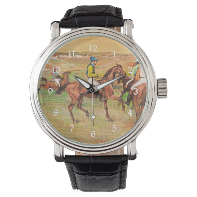 Rennpferde, berühmtes Gemälde von Edgar Degas Armbanduhr (Vorderseite)