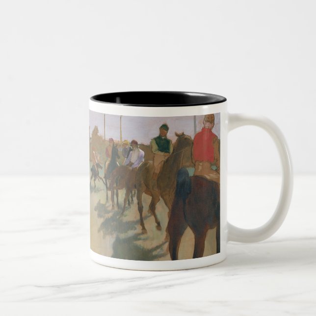Rennpferde Edgar Degass | vor den Ständen Zweifarbige Tasse (Rechts)