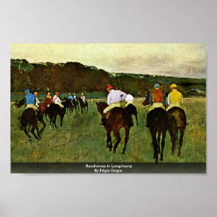 Rennpferde in Longchamp durch Edgar Degas Poster