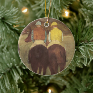 Rennpferde in Longchamp von Edgar Degas Keramik Ornament
