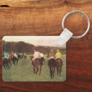 Rennpferde in Longchamp von Edgar Degas Schlüsselanhänger