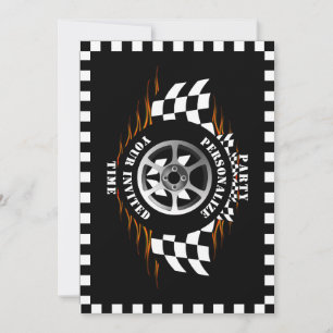 Rennsport-Checkered-Flag-Feierparty Einladung