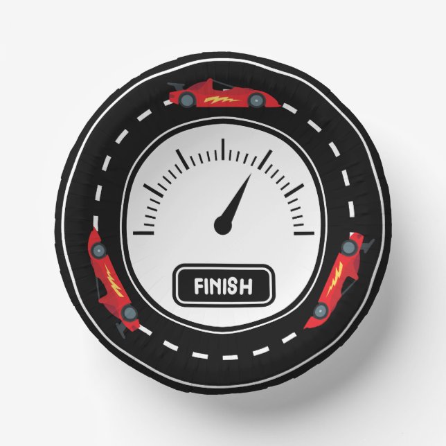 Rennstrecke Geburtstag Pappteller (Vorderseite)