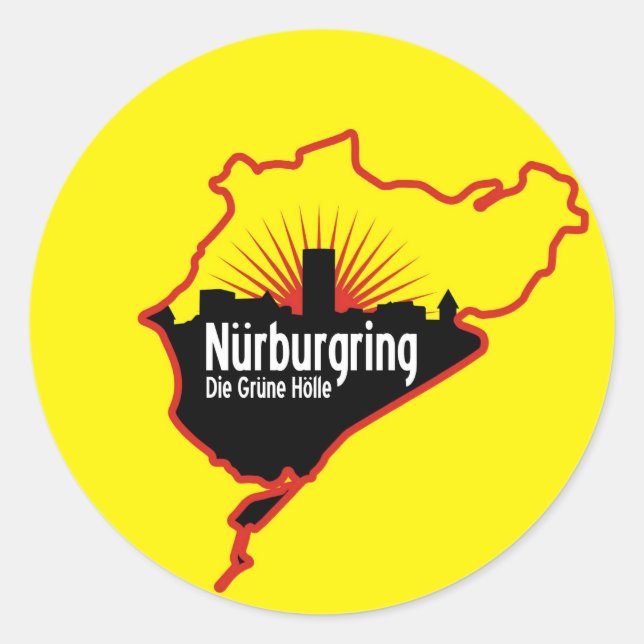 Rennstrecke Nurburgring Nordschleife, Deutschland Runder Aufkleber (Vorderseite)