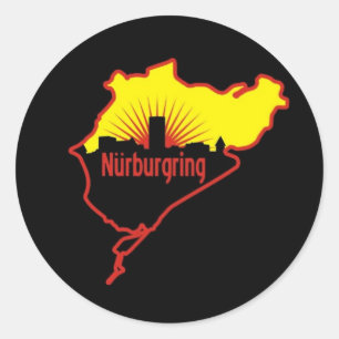 Rennstrecke Nurburgring Nordschleife, Deutschland Runder Aufkleber