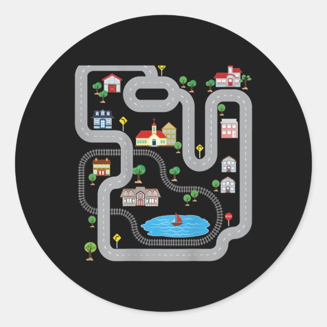 Rennstrecke von Playmat auf der Rückseite Runder Aufkleber (Vorderseite)