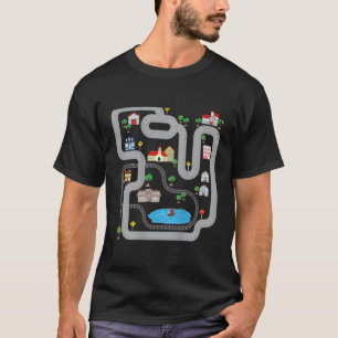 Rennstrecke von Playmat auf der Rückseite T-Shirt