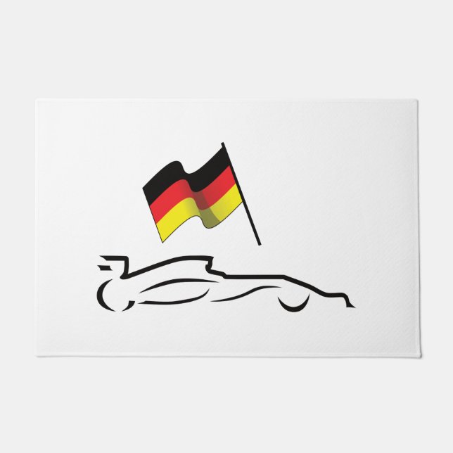 Rennstrecke Zeichnend mit deutscher Flagge Fußmatte (Vorderseite)