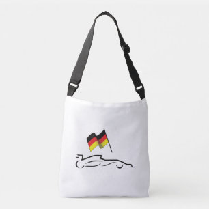 Rennstrecke Zeichnend mit deutscher Flagge Tragetaschen Mit Langen Trägern