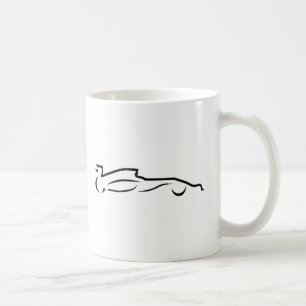 Rennstrecke Zeichnend Silhouette Kaffeetasse
