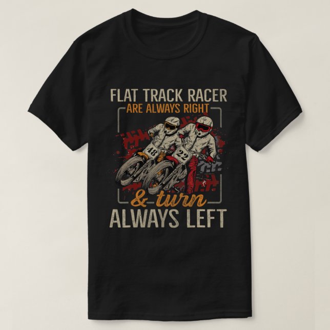 Rennstrecken-Motorraddesign für eine flache Tra T-Shirt (Design vorne)