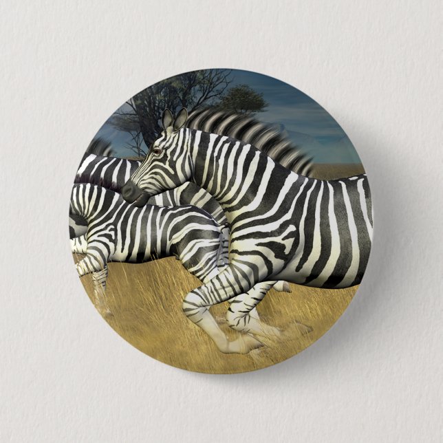 Rennstreifen - Zebra Button (Vorderseite)