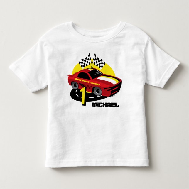 Rennwagen 1. Geburtstag Shirt (Vorderseite)