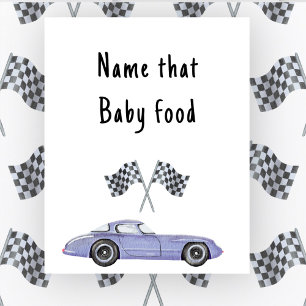 Rennwagen-Baby-Party Name für Babynahrung Poster