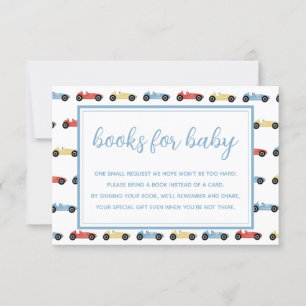 Rennwagen Blau Junge Baby Shower Bücher Für Baby K Einladung