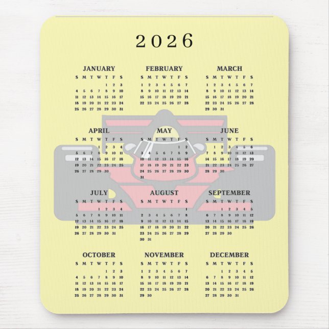Rennwagen-Design 2026 Kalender-Mauspad Mousepad (Vorne)
