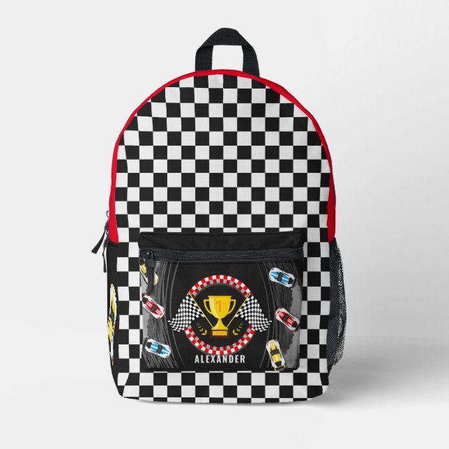 Rennwagen Drifting Trophy Flag Racing Championship Bedruckter Rucksack (Vorderseite)