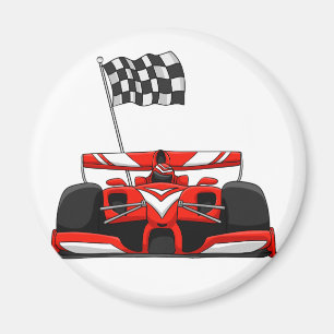 Rennwagen, extremer Cartoon Hintergrundfarbe Magnet