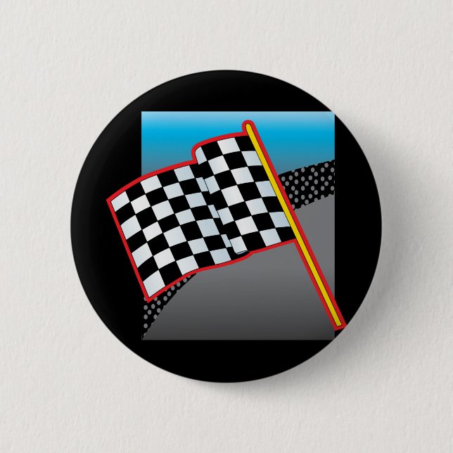 Rennwagen-Flagge Button (Vorderseite)