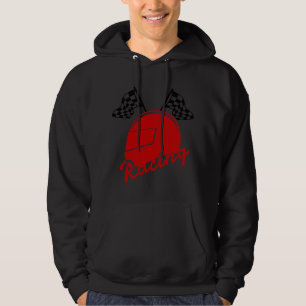 Rennwagen-Flagge Lustiger Rennfahrer Rennsportfan Hoodie
