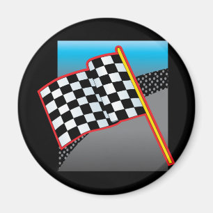 Rennwagen-Flagge Magnet