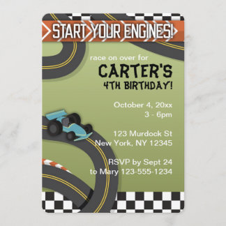Rennwagen-Geburtstag laden ein Einladung
