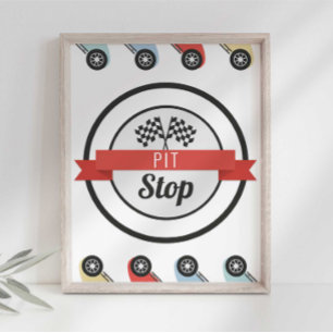 Rennwagen Geburtstags Boxenstopp Schild