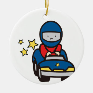 Rennwagen Keramik Ornament
